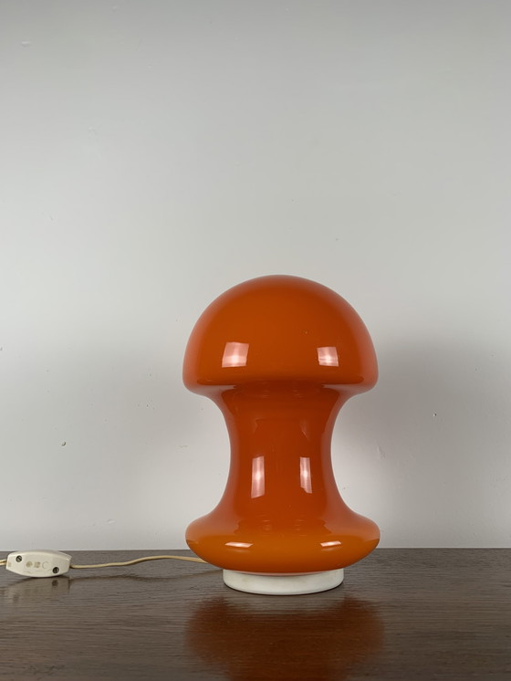 Image 1 of Orange Space Age Mushroom Lamp, 1970S