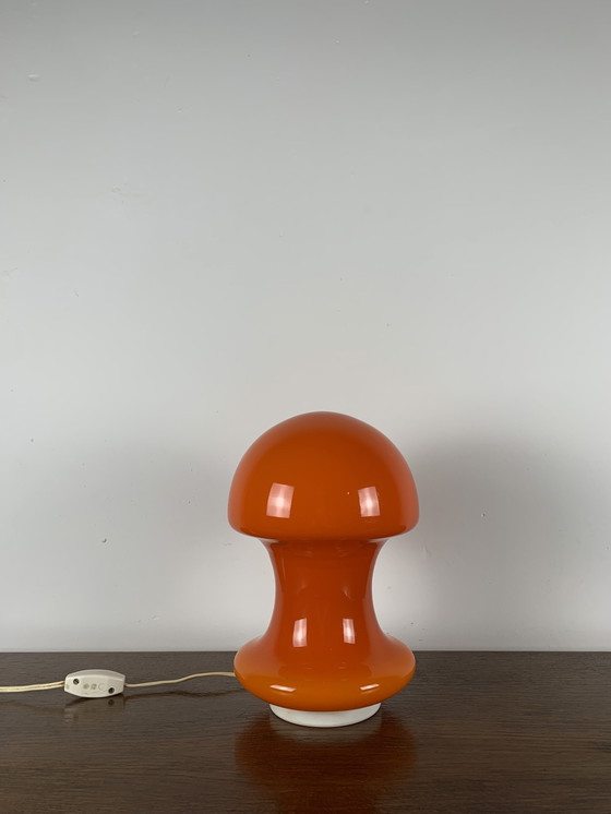 Image 1 of Orange Space Age Mushroom Lamp, 1970S