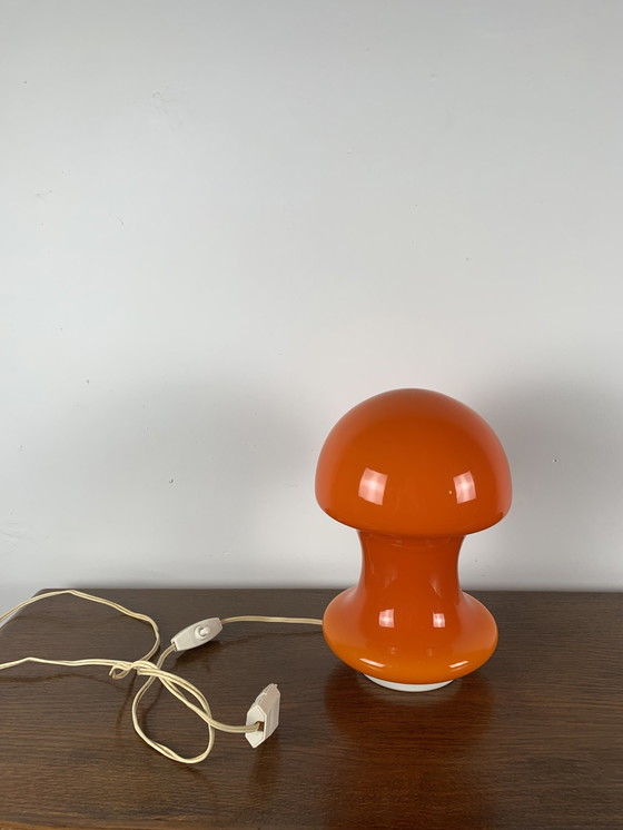 Image 1 of Orange Space Age Mushroom Lamp, 1970S