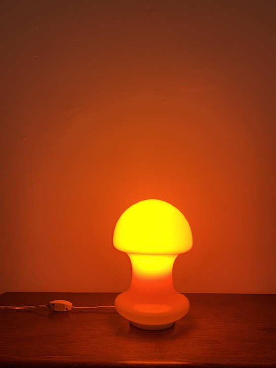 Image 1 of Orange Space Age Mushroom Lamp, 1970S