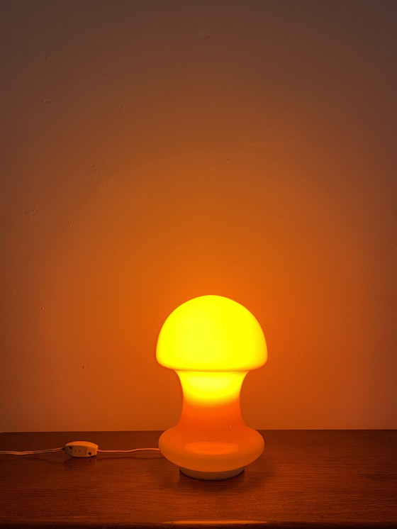 Image 1 of Orange Space Age Mushroom Lamp, 1970S