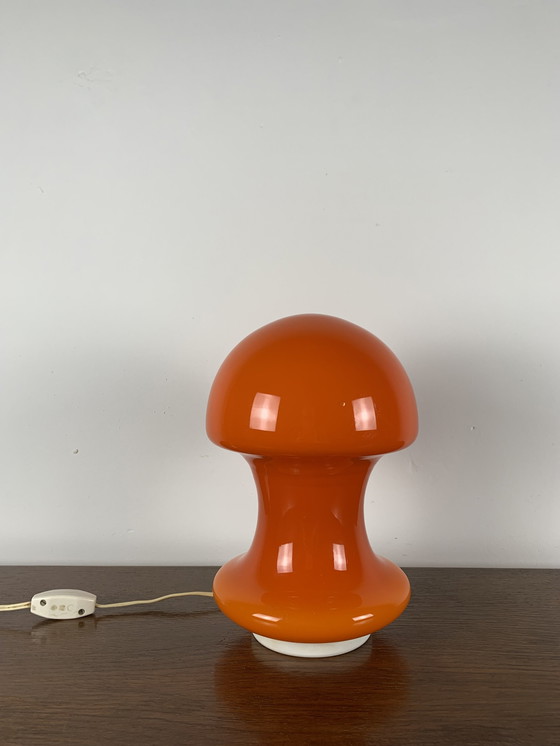 Image 1 of Orange Space Age Mushroom Lamp, 1970S