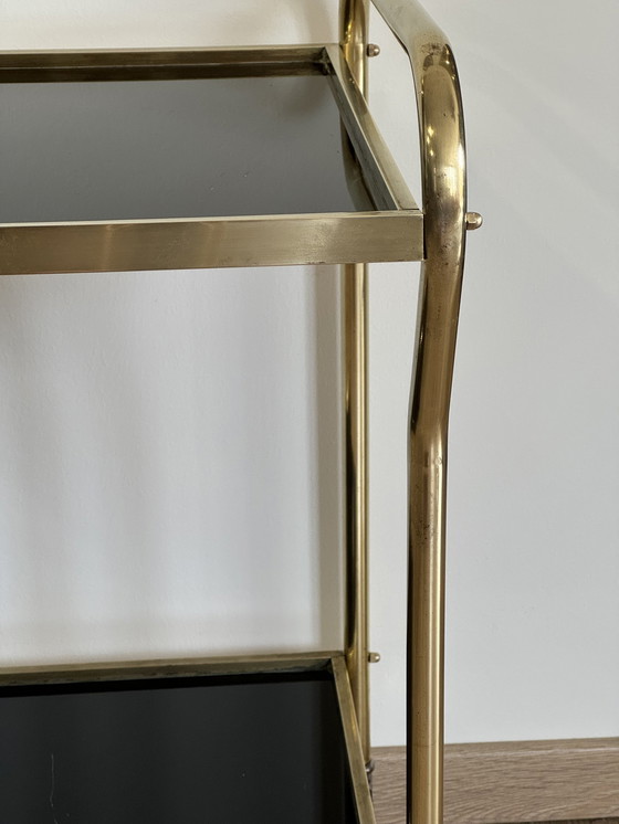 Image 1 of Rolling Sideboard Year 50/60 Gold And Black