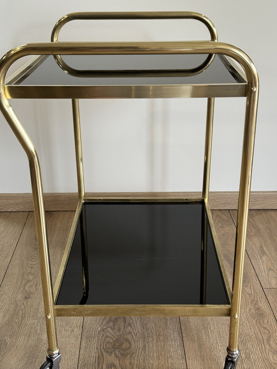 Image 1 of Rolling Sideboard Year 50/60 Gold And Black