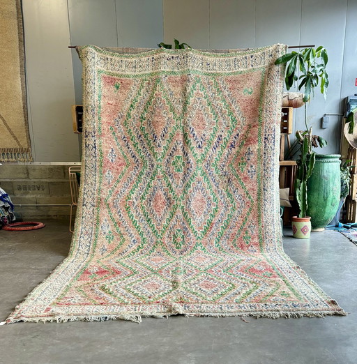 Vintage Moroccan Boujad Wool Rug 