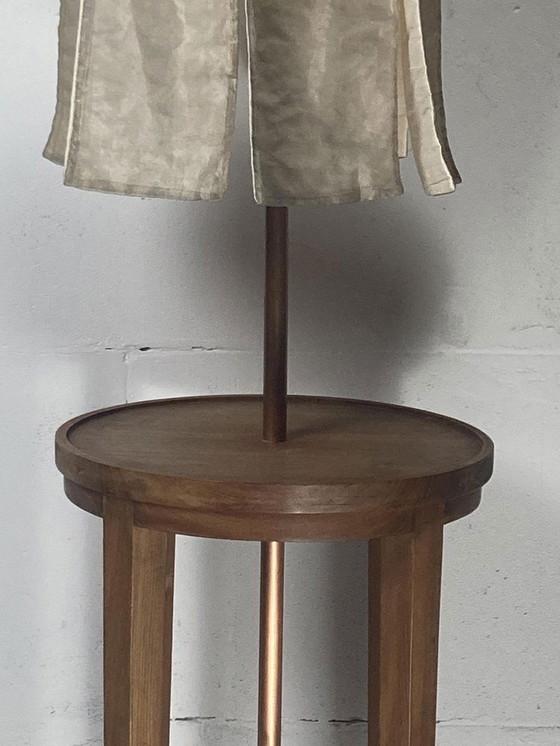 Image 1 of Floor Lamps With Silk Shades By  Jan Des Bouvrie