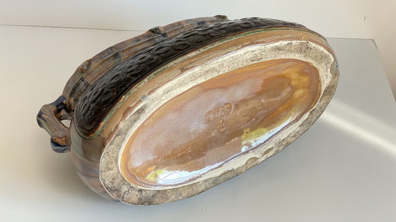 Image 1 of Fioriera Barbotine in ceramica smaltata vintage