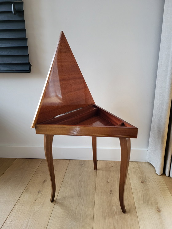 Image 1 of Italian triangular music table with Swiss music box, Italy, 1970s