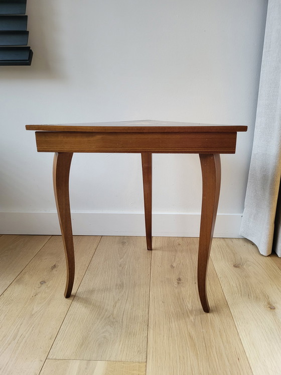 Image 1 of Italian triangular music table with Swiss music box, Italy, 1970s