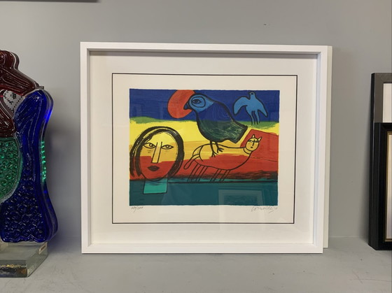 Image 1 of Guillaume Corneille (1922-2010) - Summer Dreamings - Enframed HAND-SIGNED Lithograph - 2004