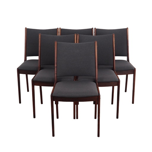 Set Of Six Rosewood Chairs, Danish Design, 1960S, Designer: Johannes Andersen