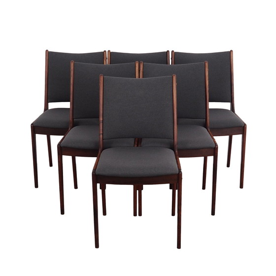 Image 1 of Set Of Six Rosewood Chairs, Danish Design, 1960S, Designer: Johannes Andersen