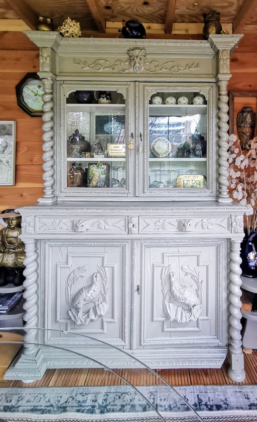 Display Case/Buffet Cabinet. French Hunting Cupboard