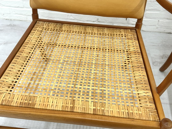 Image 1 of Set di 2 sedie vintage Ole Wanscher | Sedia coloniale | Pelle