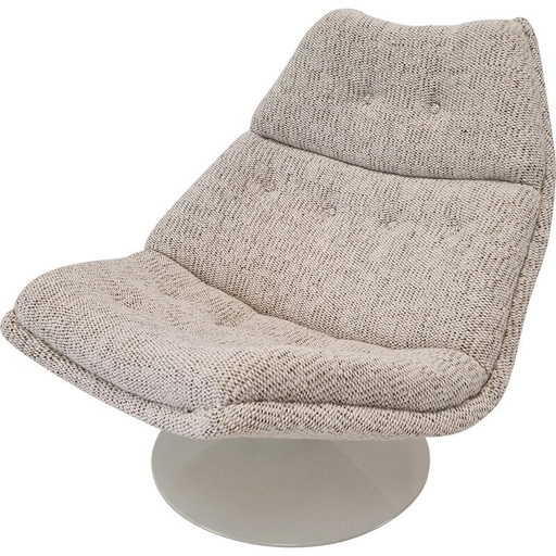 Vintage F511 armchair in Danish fabric by Geoffrey Harcourt for Artifort, 1960