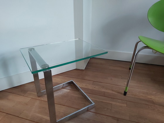 Image 1 of Gerba side table glass and chrome