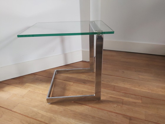 Image 1 of Gerba side table glass and chrome