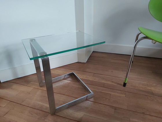 Image 1 of Gerba side table glass and chrome