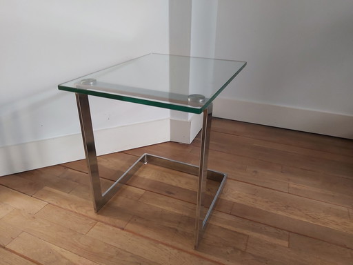 Gerba side table glass and chrome