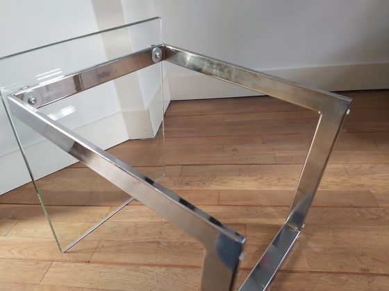 Image 1 of Gerba side table glass and chrome