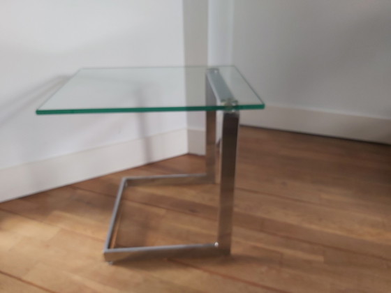 Image 1 of Gerba side table glass and chrome