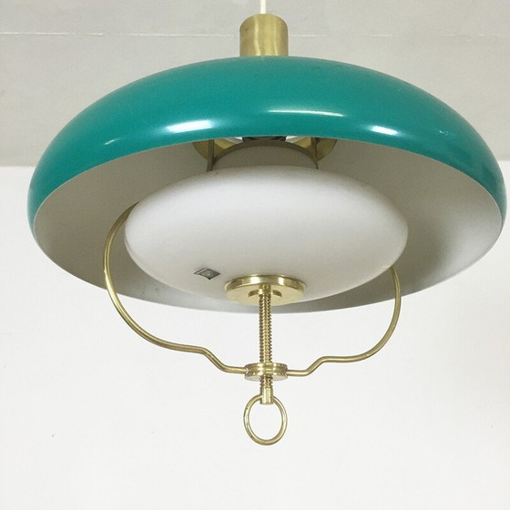 Image 1 of Lampada a sospensione turchese Lyfa danese - anni '60