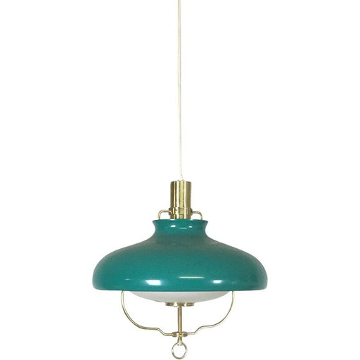 Danish Lyfa turquoise hanging light - 1960s