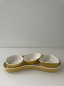 Vintage / Retro Bowls Pastel Yellow And White Ceramic
