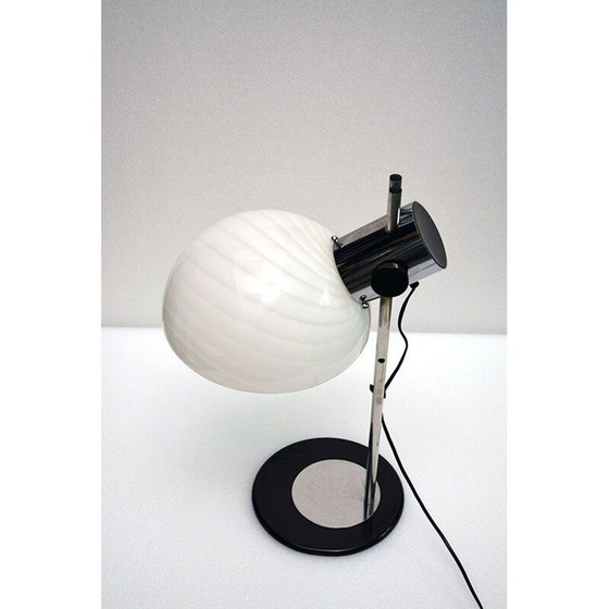 Image 1 of Vintage glass and metal table lamp by Zonca, 1970