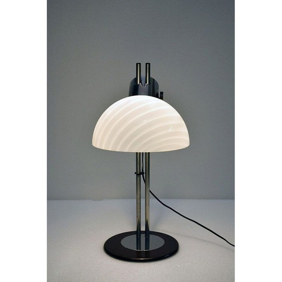 Image 1 of Vintage glass and metal table lamp by Zonca, 1970