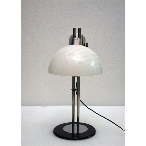 Image 1 of Vintage glass and metal table lamp by Zonca, 1970