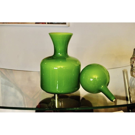 Vintage Scandinavian decanter in blown glass, 1970s
