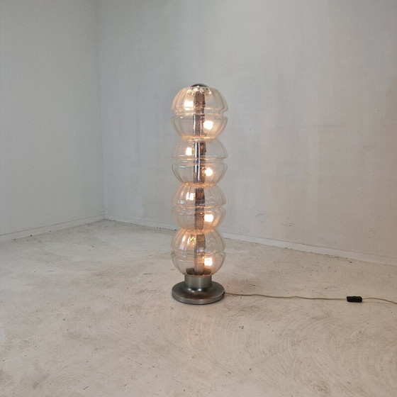 Image 1 of Vintage Space Age Glass Floor Lamp, Italy 1980