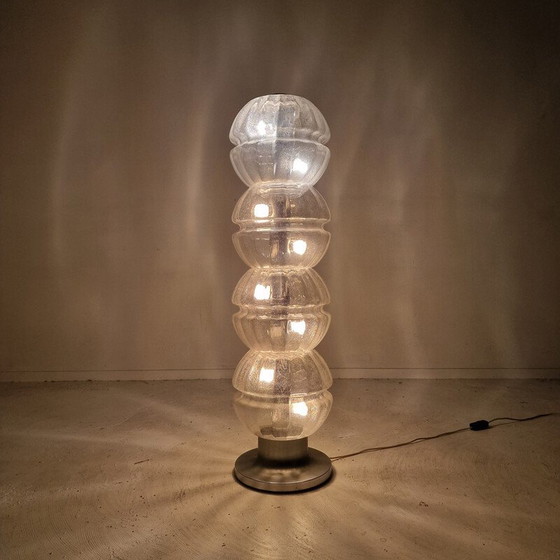 Image 1 of Vintage Space Age Glass Floor Lamp, Italy 1980