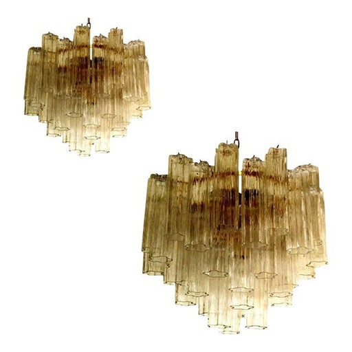 Murano Glass Sputnik Mazzega Style Chandeliers - A Pair