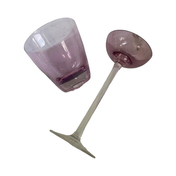 Image 1 of Circa anni '50 - Germania - Set da bar McM - sei bicchieri bassi, 4 bicchieri da shot (schnapps) a stelo lungo e un vassoio 