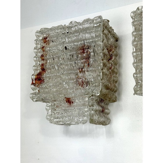 Image 1 of Set of 4 vintage Murano glass wall lamp for Poliarte, Italy 1970