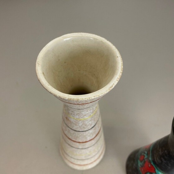 Image 1 of Coppia di vasi vintage in ceramica di lava grassa "Multi-Color" di Scheurich, Germania, anni '70