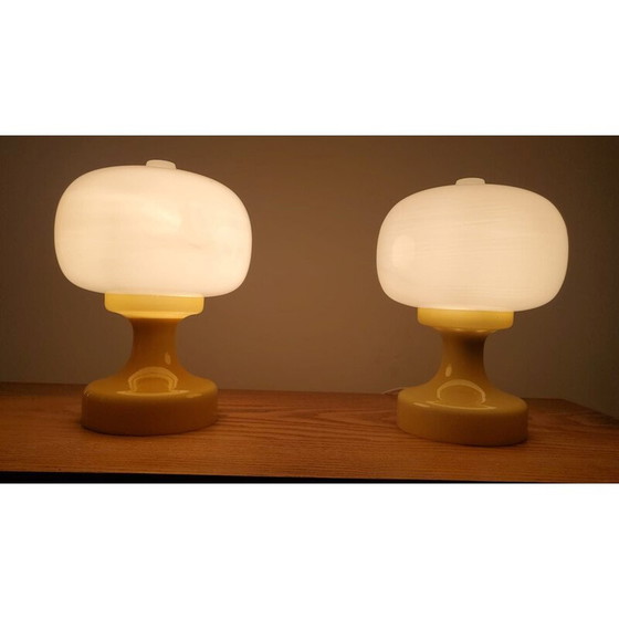 Image 1 of Pair of vintage glass table lamps, 1970s