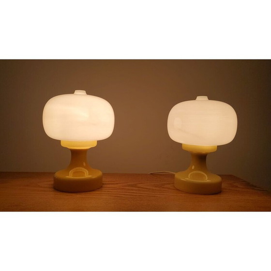Image 1 of Pair of vintage glass table lamps, 1970s