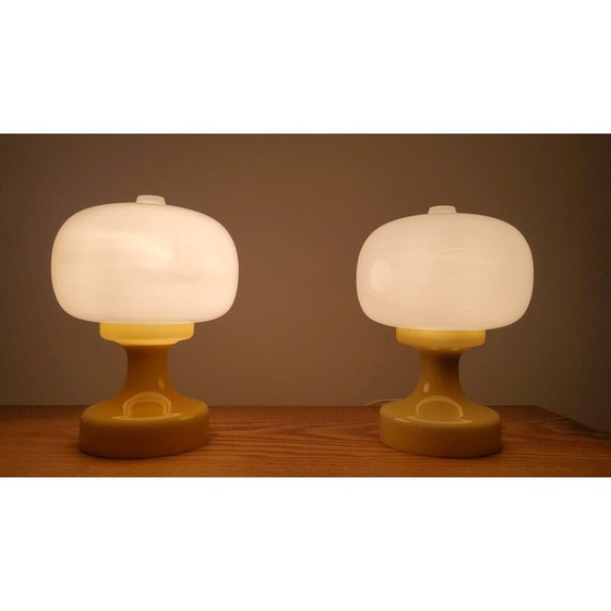 Image 1 of Pair of vintage glass table lamps, 1970s