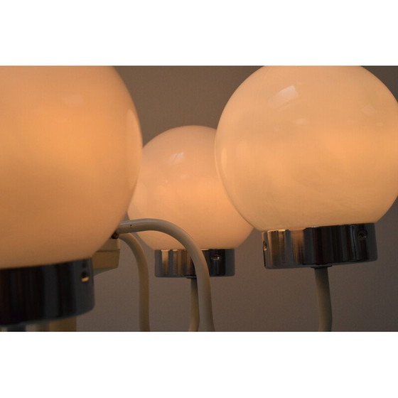 Image 1 of Vintage metal and glass chandelier by Jílové u Děčína, Czech Republic 1970