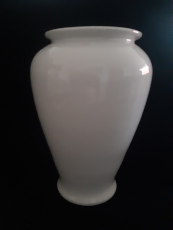 Image 1 of Décor Exclusiv Italian Vase, Kingfisher In Flower Decoration, 20 Cm, Rare White Edition.