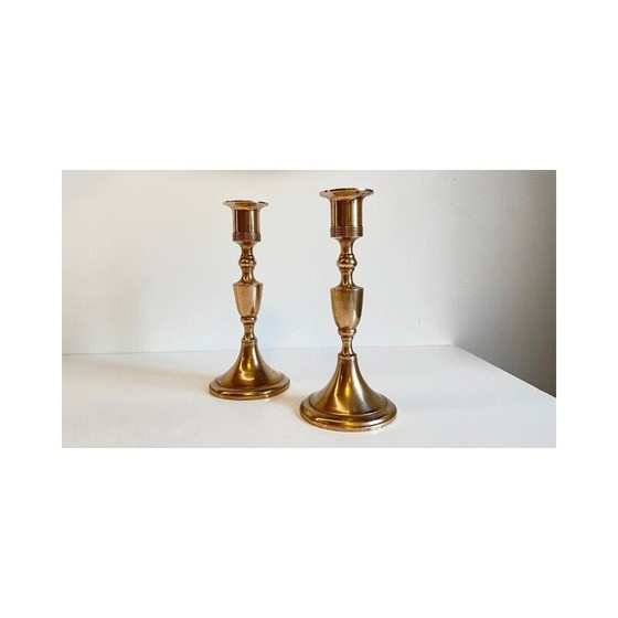 Image 1 of Pair of vintage Scandinavian candleholders by Scandia Malm, Sweden