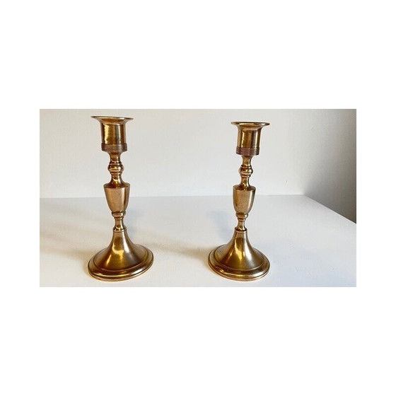 Image 1 of Pair of vintage Scandinavian candleholders by Scandia Malm, Sweden