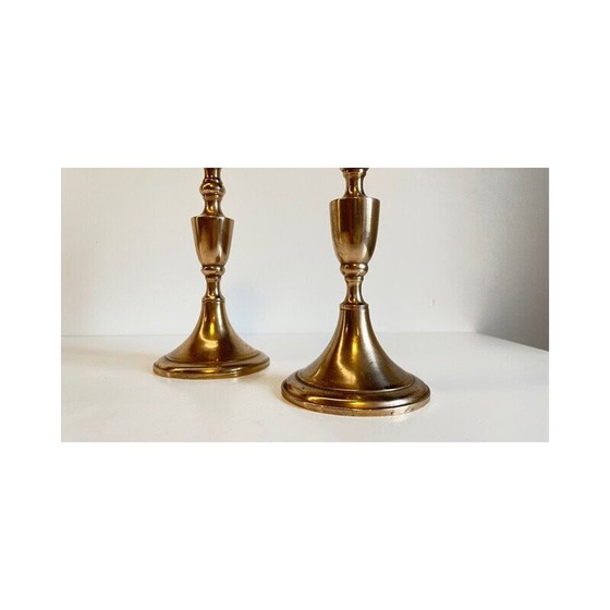 Image 1 of Pair of vintage Scandinavian candleholders by Scandia Malm, Sweden