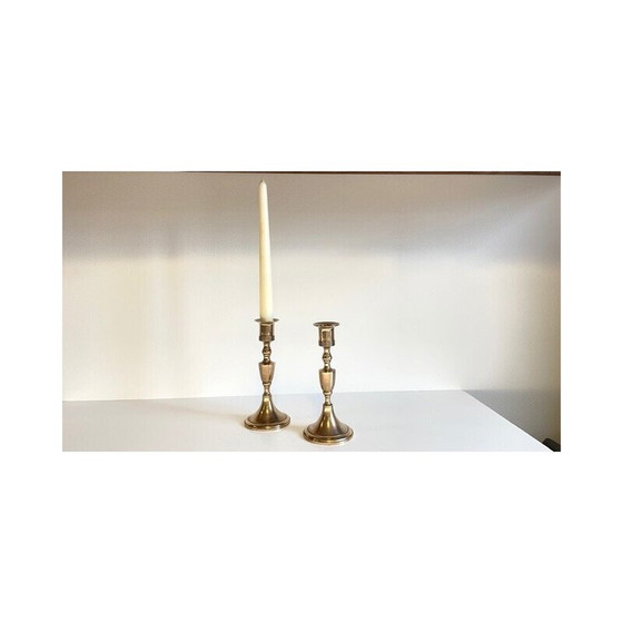 Image 1 of Pair of vintage Scandinavian candleholders by Scandia Malm, Sweden