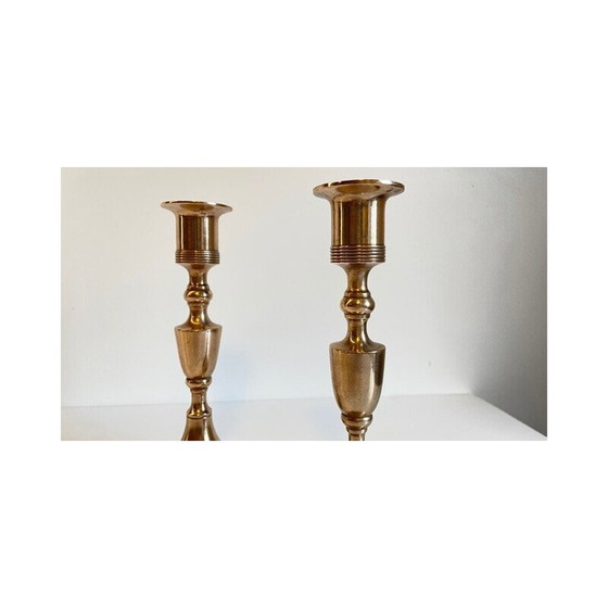 Image 1 of Pair of vintage Scandinavian candleholders by Scandia Malm, Sweden
