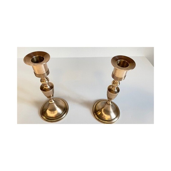 Image 1 of Pair of vintage Scandinavian candleholders by Scandia Malm, Sweden