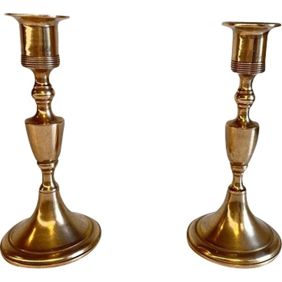 Image 1 of Pair of vintage Scandinavian candleholders by Scandia Malm, Sweden